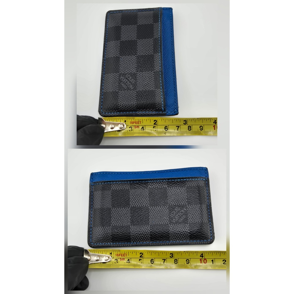 Louis Vuitton Damier Graphite Porte Cartes Simple Card Holder Blue N64029 - Picture 11 of 12